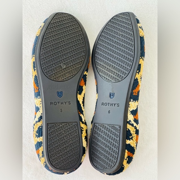 Rothy's The Square Black and Brown Leopard Print Flats Size 6 - Picture 9 of 10